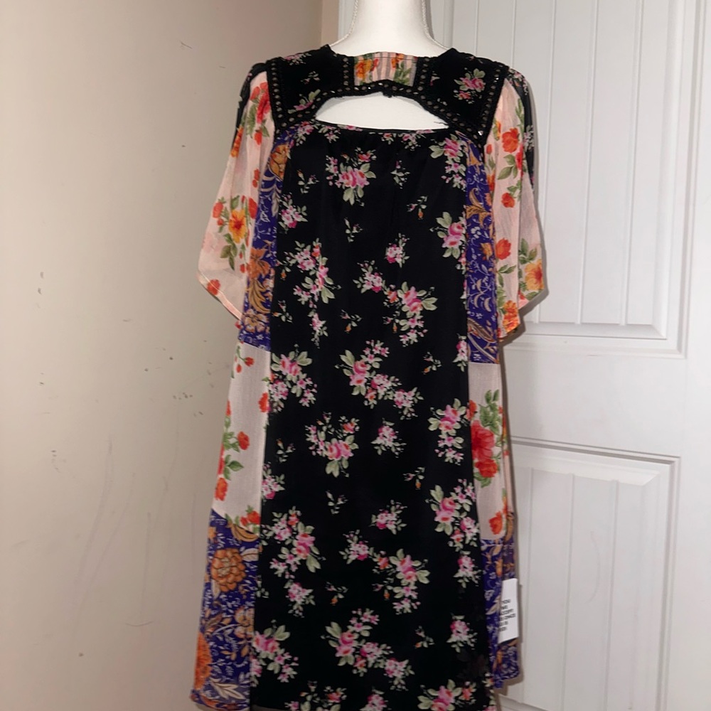 ASOS Floral Midi Dress - Black and Pink